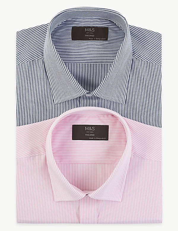2 Pack Tailored Fit Long Sleeve Shirts