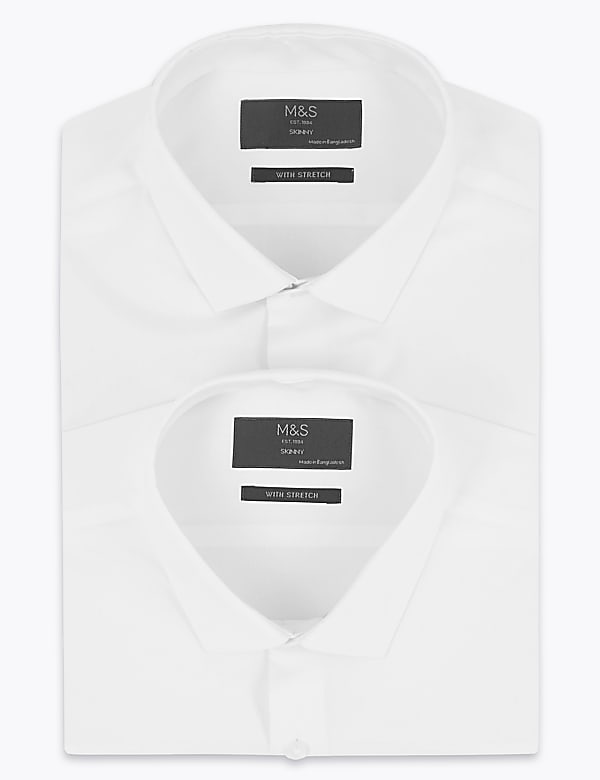 2 Pack Skinny Fit Stretch Long Sleeve Shirt