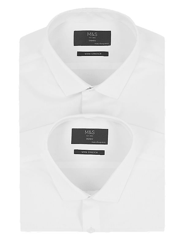 2 Pack Skinny Fit Stretch Long Sleeve Shirt