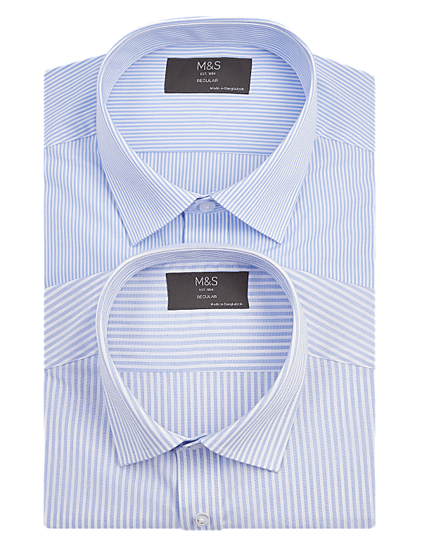2 Pack Regular Fit Striped Long Sleeve Shirts