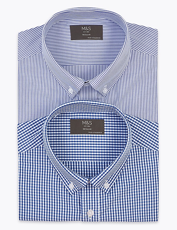 2 Pack Striped Short Sleeve Shirts