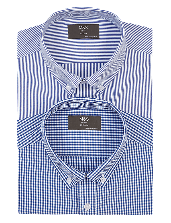 2 Pack Striped Short Sleeve Shirts