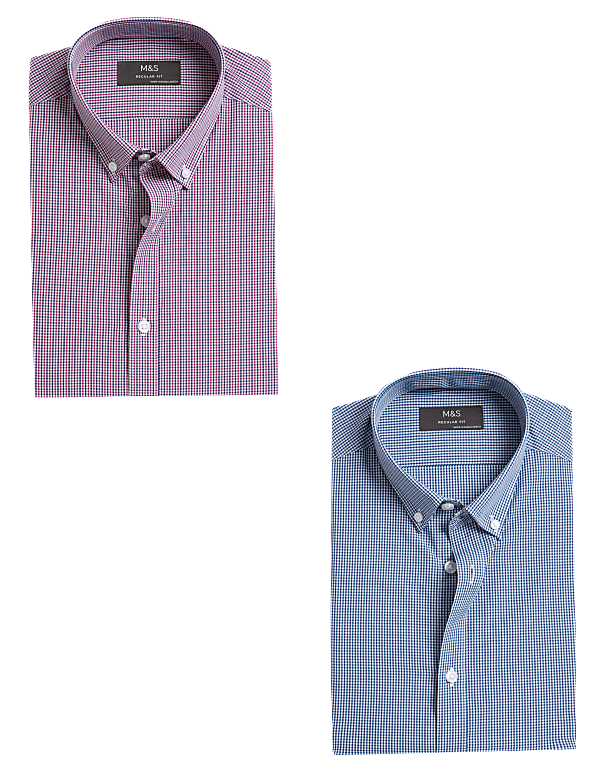 2pk Regular Fit Check Short Sleeve Shirts