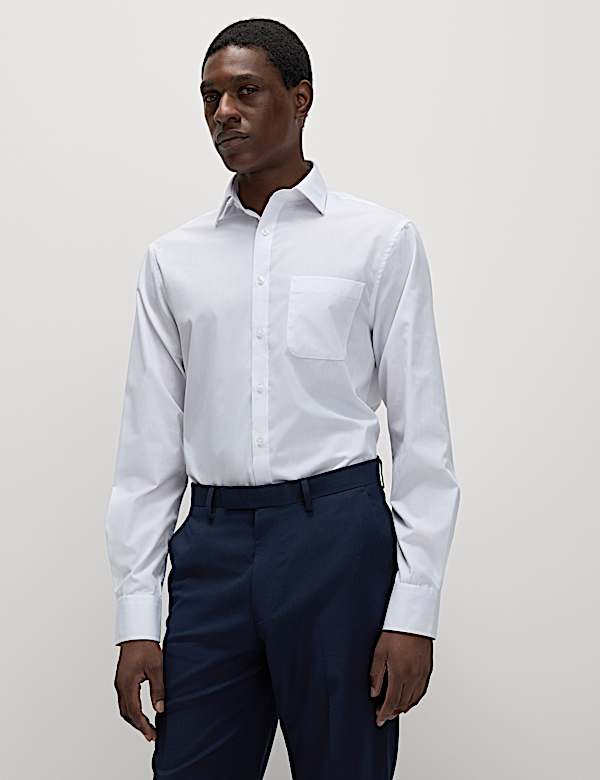 Lot de 3 chemises coupe ajustée à manches longues, repassage facile - FR