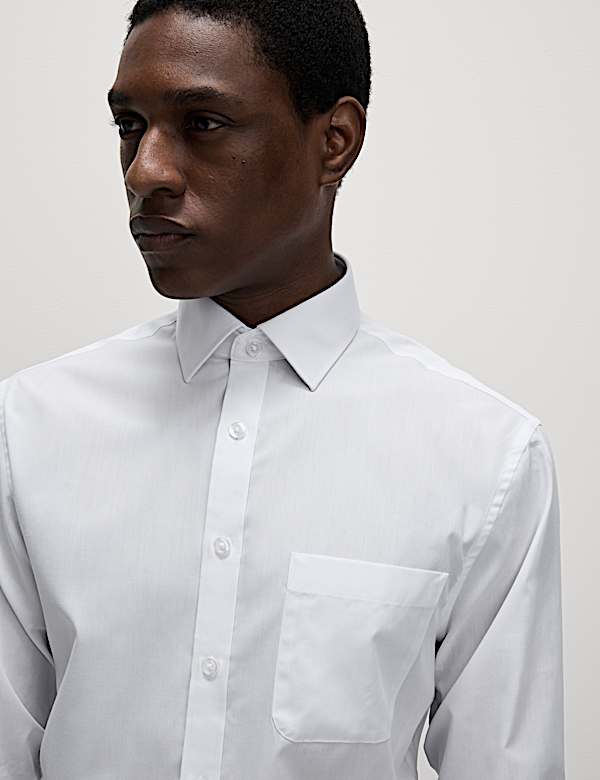 Lot de 3 chemises coupe ajustée à manches longues, repassage facile - FR