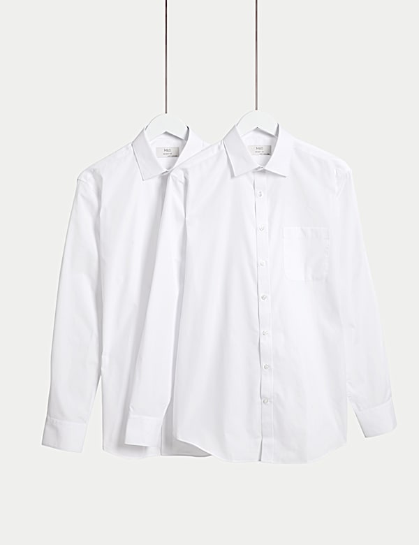 Lot de 2 chemises en coton mélangé coupe skinny, repassage facile - LU