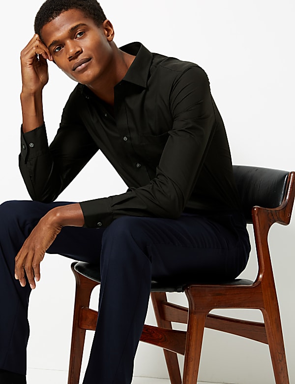 3pk Slim Fit Cotton Blend Shirts