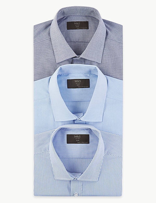 3 Pack Slim Fit Long Sleeve Shirts