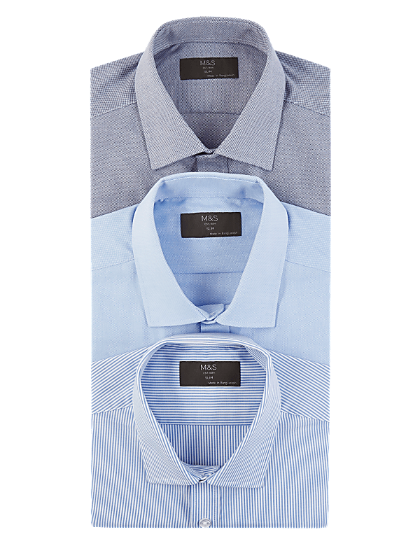 3 Pack Slim Fit Long Sleeve Shirts