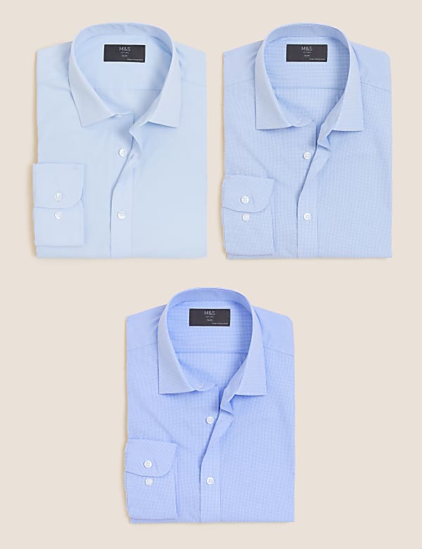 3pk Slim Fit Long Sleeve Shirts