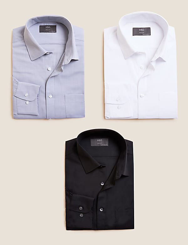 3 Pack Regular Fit Long Sleeve Shirt
