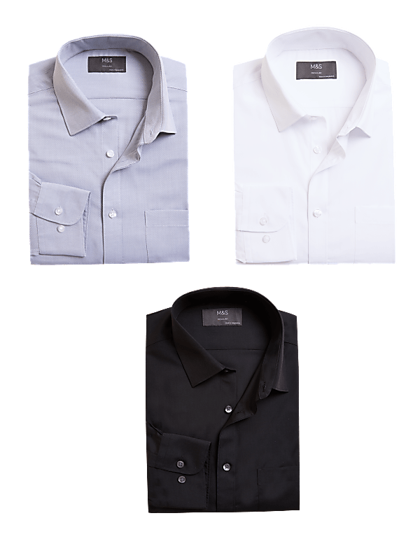 3 Pack Regular Fit Long Sleeve Shirt