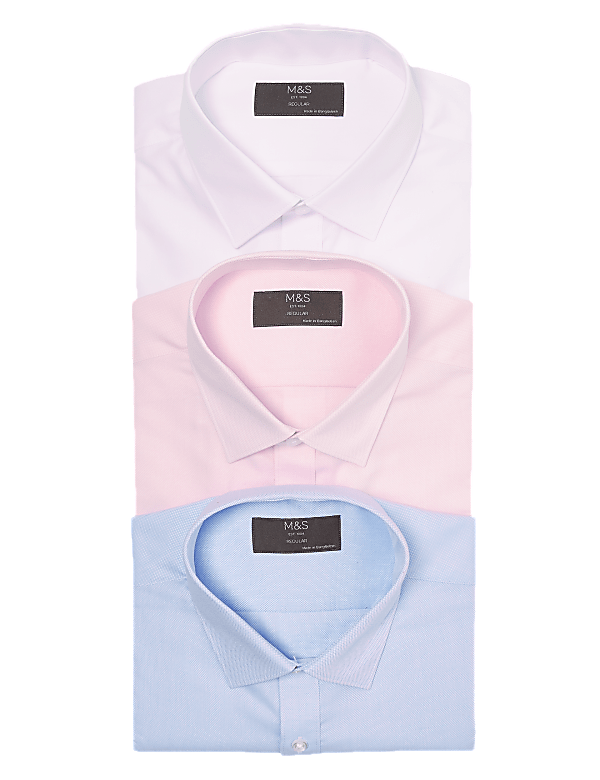 3pk Regular Fit Long Sleeve Shirts