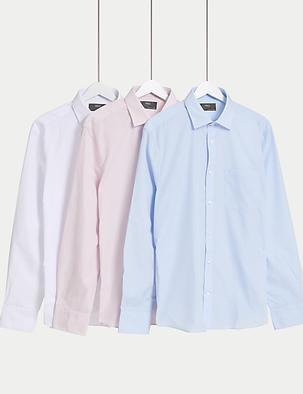 3pk Slim Fit Easy Iron Shirts - AT