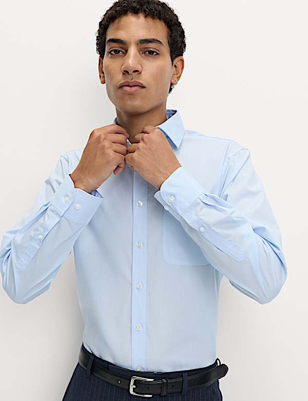 Lot de 3 chemises coupe standard à manches longues, repassage facile - FR