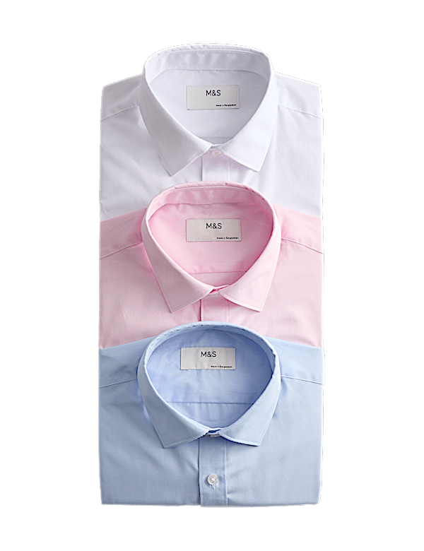3pk Regular Fit Easy Iron Long Sleeve Shirts