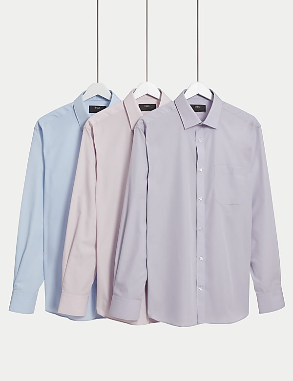 3pk Regular Fit Easy Iron Long Sleeve Shirts - US