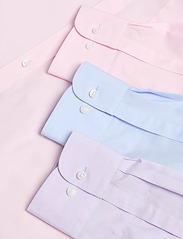 3pk Regular Fit Easy Iron Long Sleeve Shirts