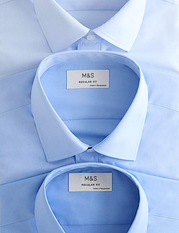 3 Pack Regular Fit Easy Iron Long Sleeve Shirts