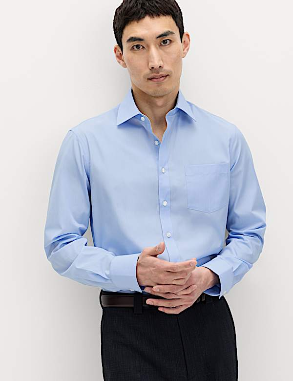 2 Pack Slim Fit Easy Iron Cotton Blend Shirts - JO