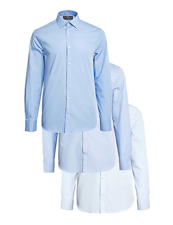 3pk Slim Fit Easy Iron Shirts