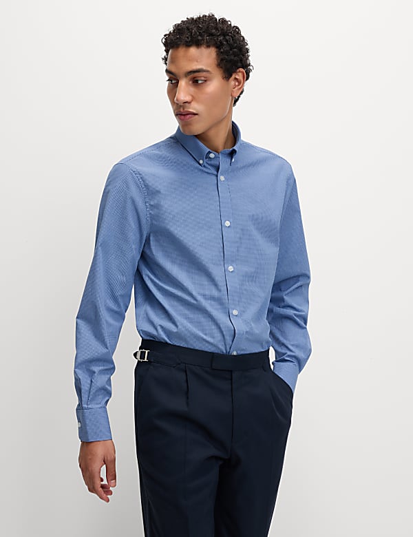 2pk Regular Fit Easy Iron Long Sleeve Gingham Shirts - DE