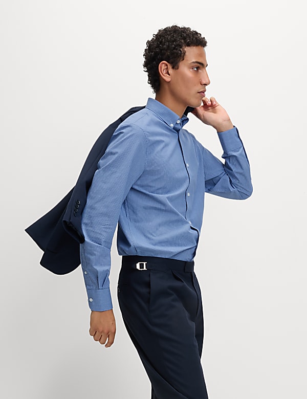 2pk Regular Fit Easy Iron Long Sleeve Gingham Shirts - DE