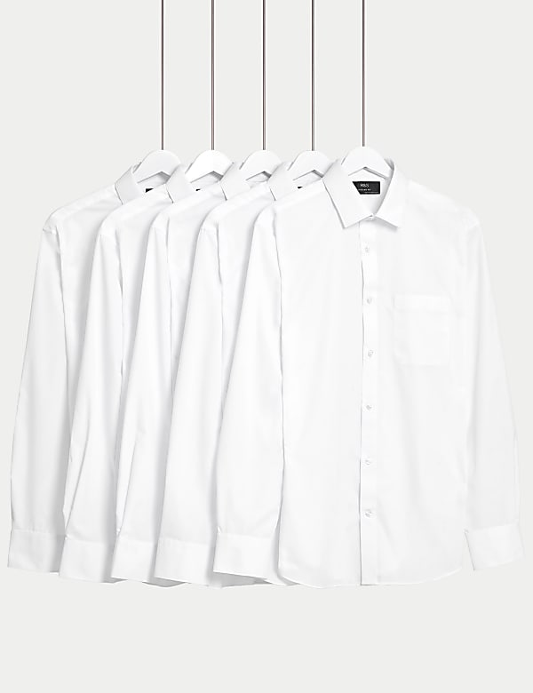 מארז 5 חולצות שרוול ארוך קלות לגיהוץ בגזרה רגילה - IL