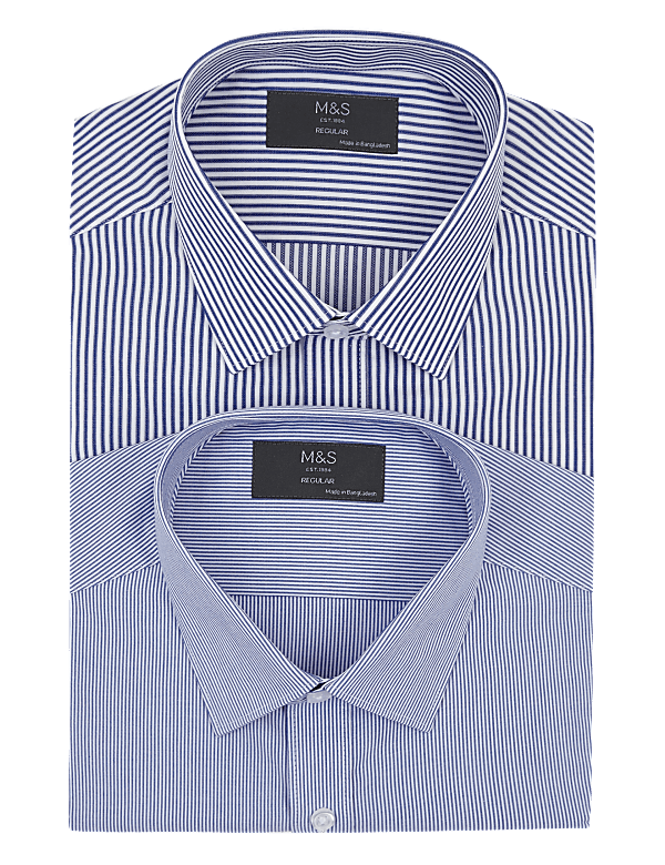 2 Pack Regular Fit Striped Shirts