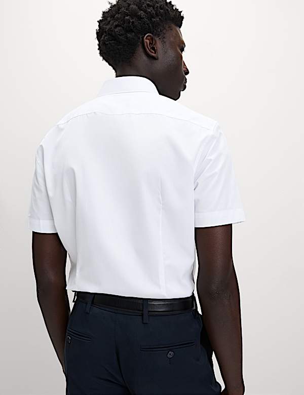 Pack de 5 camisas de manga corta ajustadas de planchado fácil - ES