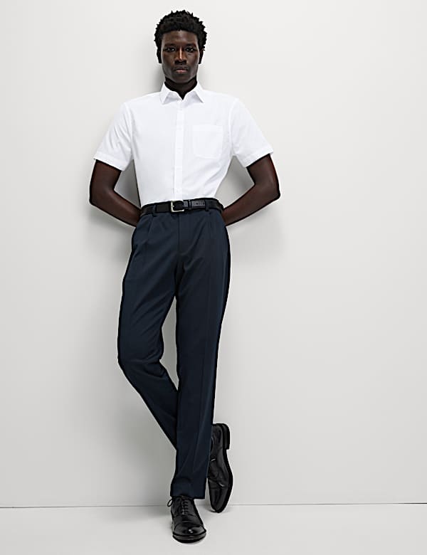 Pack de 5 camisas de manga corta ajustadas de planchado fácil - ES