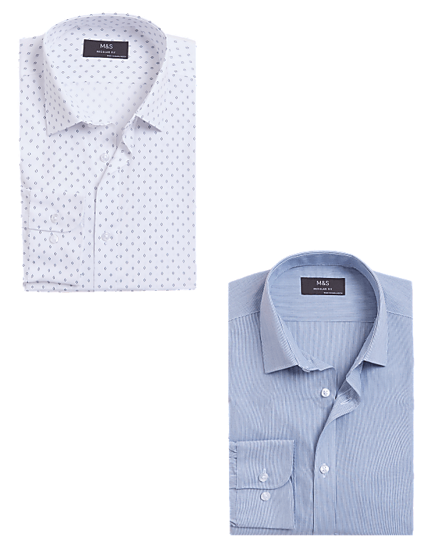 2pk Regular Fit Printed Long Sleeve Shirts