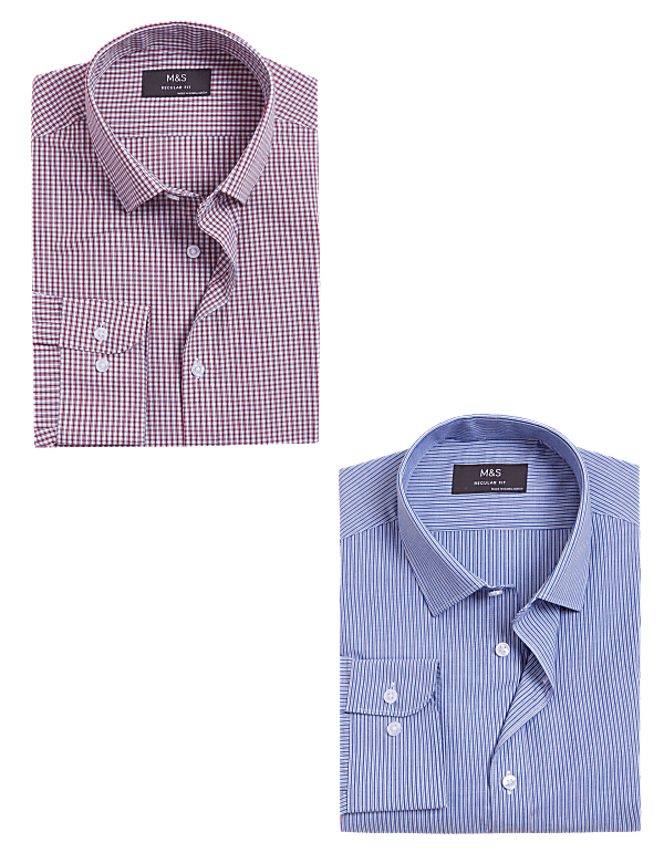 2pk Regular Fit Printed Long Sleeve Shirts