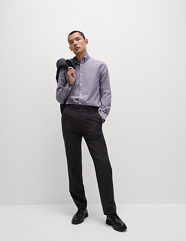 2pk Slim Fit Easy Iron Gingham Shirts