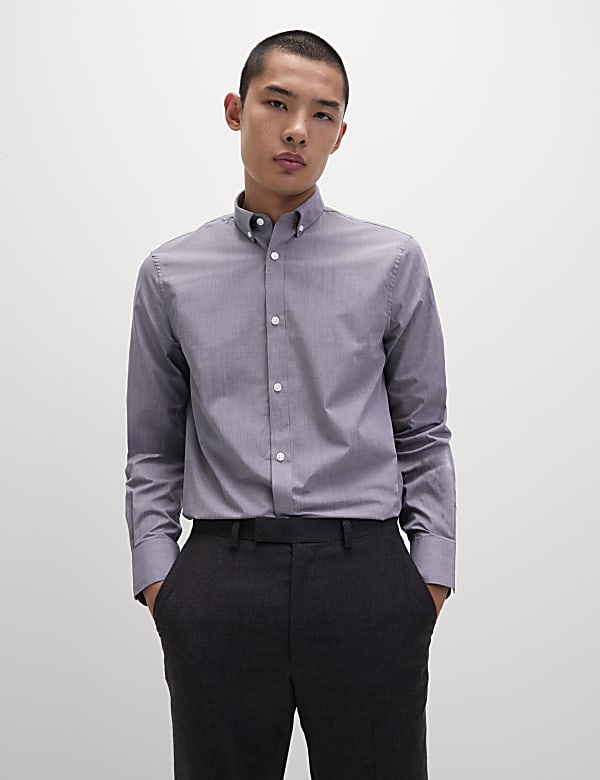 2pk Slim Fit Easy Iron Gingham Shirts - LV