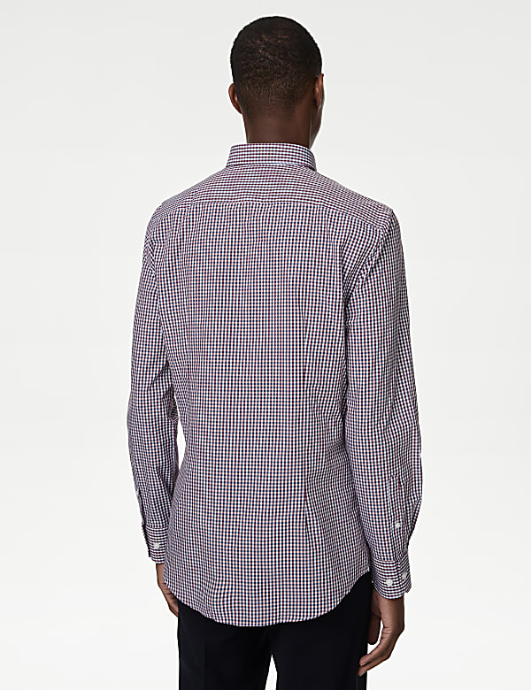 2pk Slim Fit Easy Iron Gingham Shirts