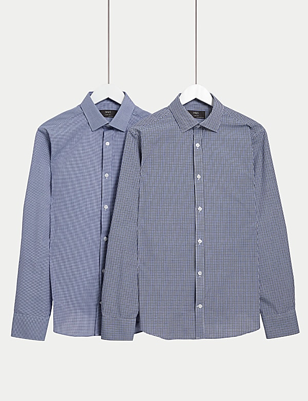 2pk Slim Fit Easy Iron Long Sleeve Shirts