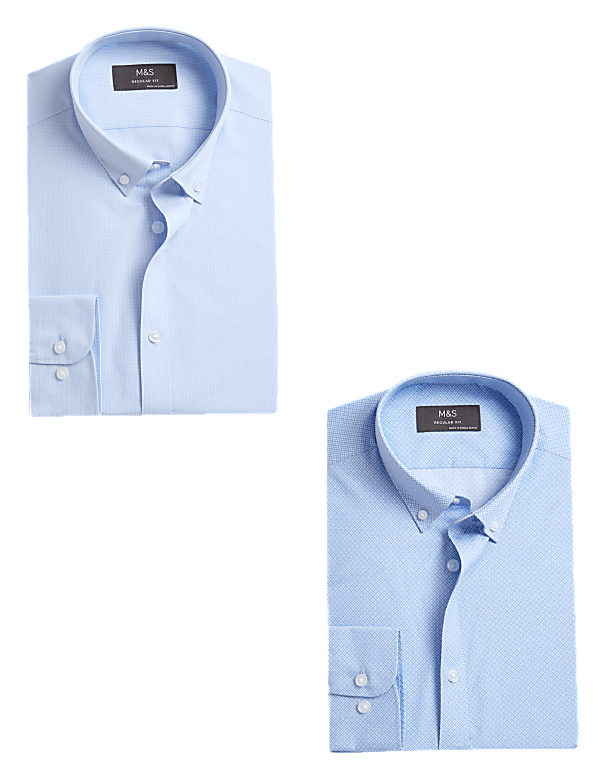 2pk Regular Fit Printed Long Sleeve Shirts