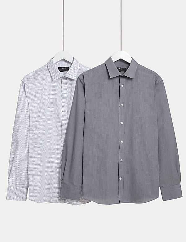 2pk Regular Fit Easy Iron Long Sleeve Shirts - NO