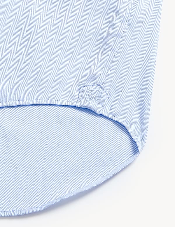 Regular Fit Pure Cotton Herringbone Shirt