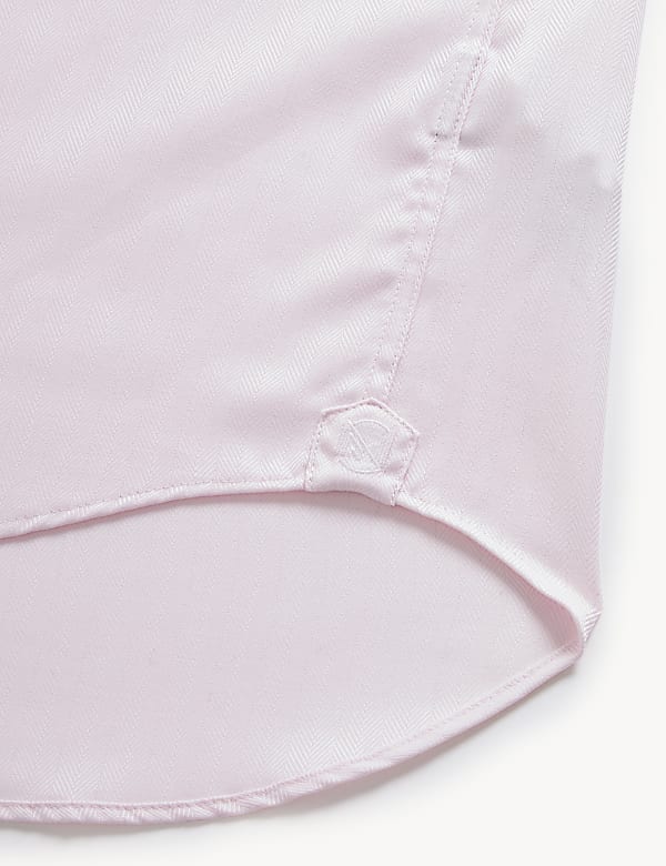 Regular Fit Pure Cotton Herringbone Shirt