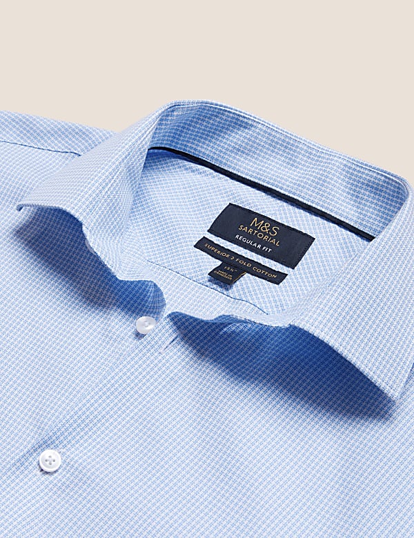 Regular Fit Pure Cotton Puppytooth Shirt