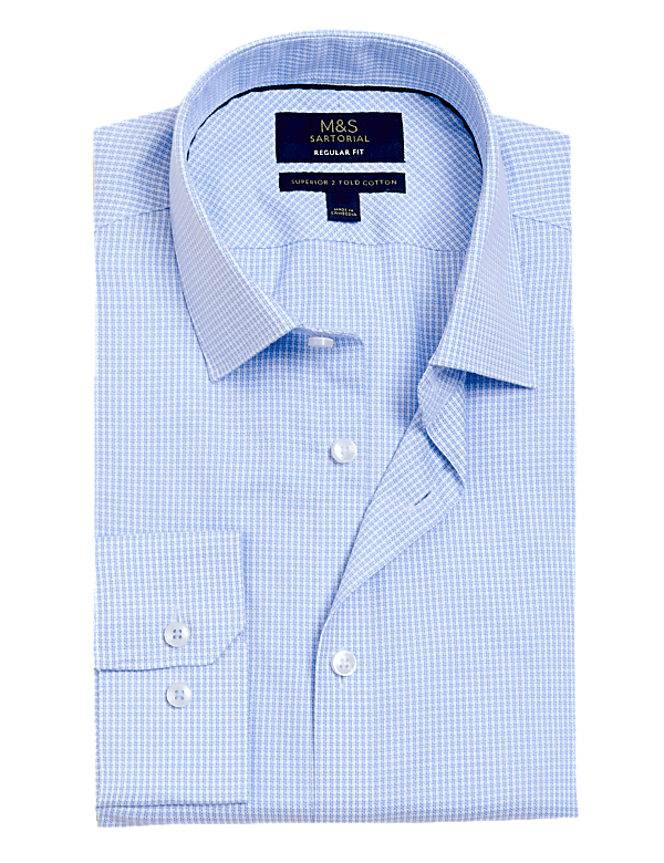 Regular Fit Pure Cotton Puppytooth Shirt