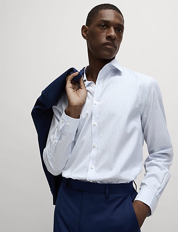 Pruhovaná košile z luxusní bavlny, normální střih - CZ