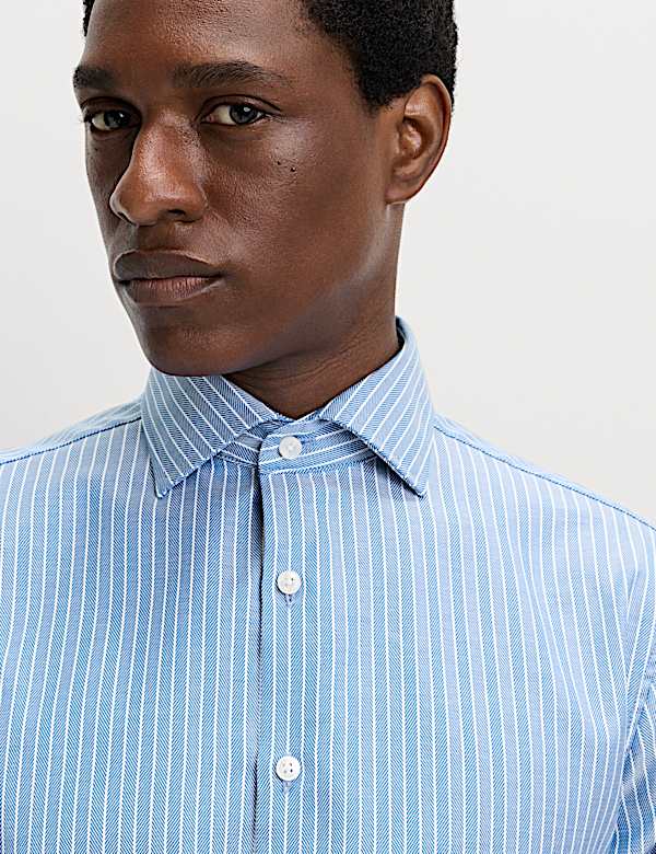 Regular Fit Pure Cotton Striped Luxury Shirt - VN