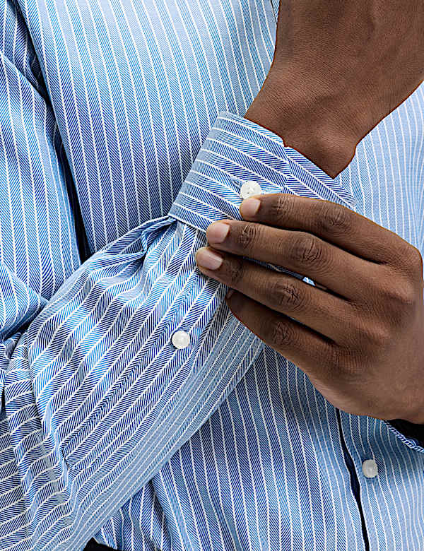 Regular Fit Pure Cotton Striped Luxury Shirt - ES
