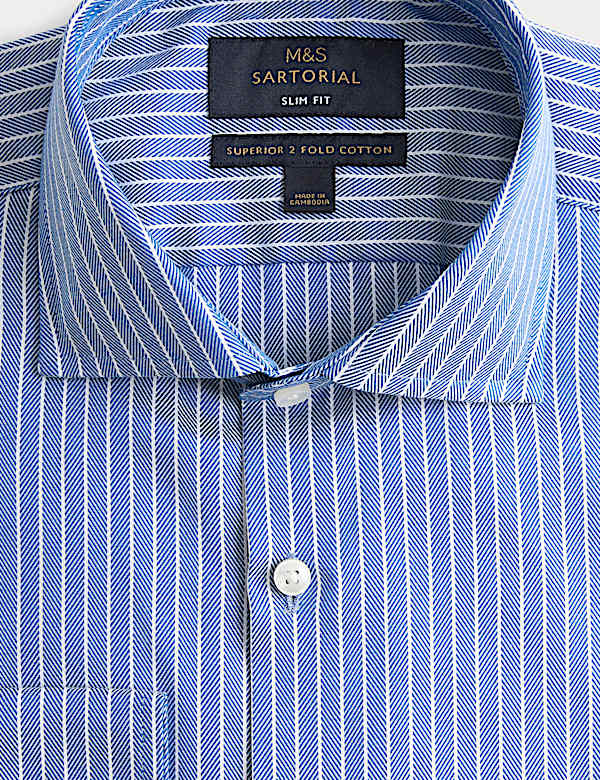 Slim Fit Pure Cotton Striped Shirt