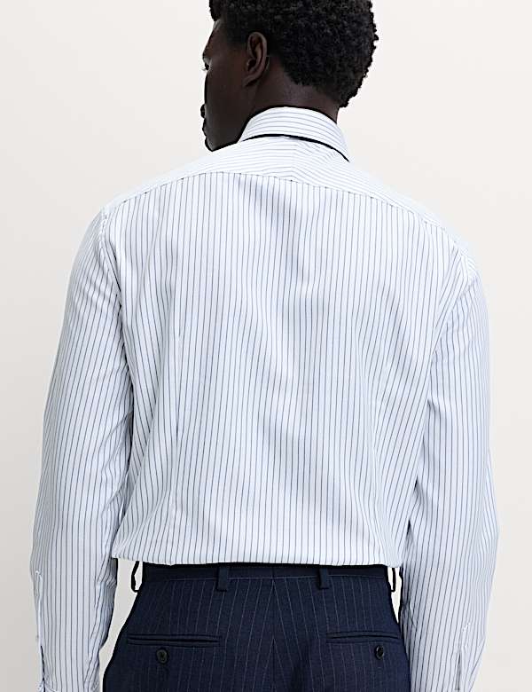 חולצה מפוספסת מכותנה טהורה בגזרה צרה - IL