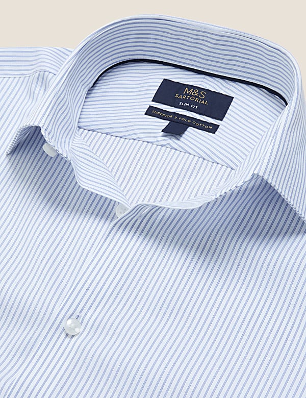Slim Fit Pure Cotton Twill Striped Shirt