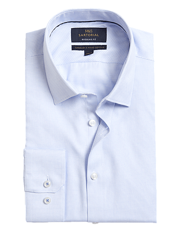 Regular Fit Pure Cotton Textured Shirt